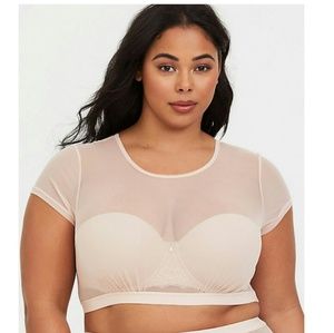 NWOT Short Sleeve Mesh Layering Bralette